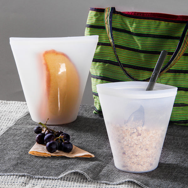 3PCS Reusable Storage Silicone Bags Platinum cured silicone sandwich Silicone bags BPA-Free Silicone Food Storage Bags reusable produce bags