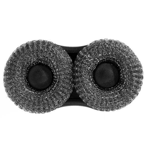 Handheld Grill Brush for Outdoor Grill, Replaceable, 2pcs Stainless Steel Washing Pads