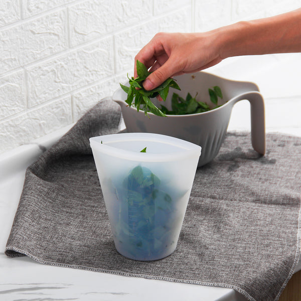 3PCS Reusable Storage Silicone Bags Platinum cured silicone sandwich Silicone bags BPA-Free Silicone Food Storage Bags reusable produce bags