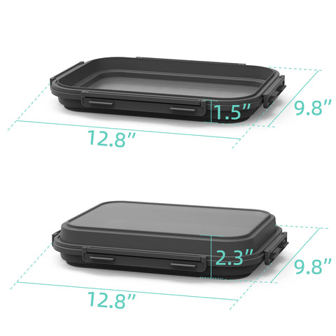 2 Pack Silicone Food Fresh-Keeping Storage Containers with Lid, Dual-Shape Design, BPA-Free, Leakproof Lock Clips, Versatile Fridge Storage Containers, Space Saving & Expandable