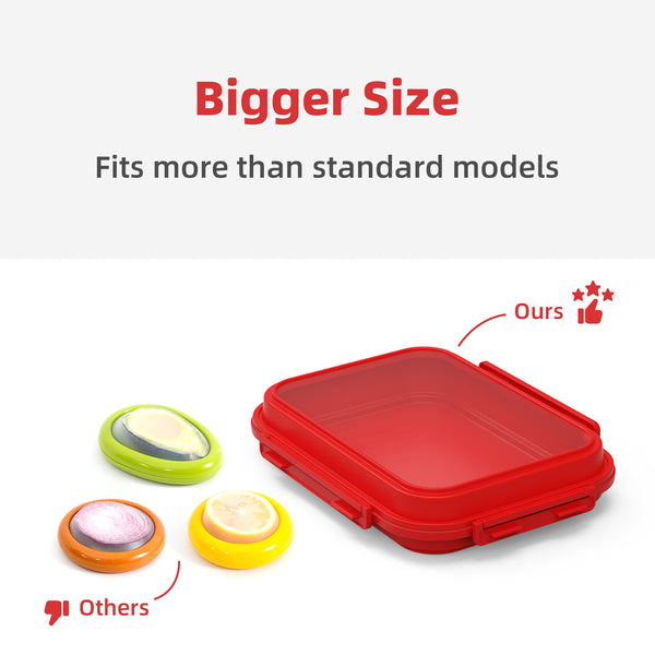 2 Pack Silicone Food Fresh-Keeping Storage Containers with Lid, Dual-Shape Design, BPA-Free, Leakproof Lock Clips, Versatile Fridge Storage Containers, Space Saving & Expandable
