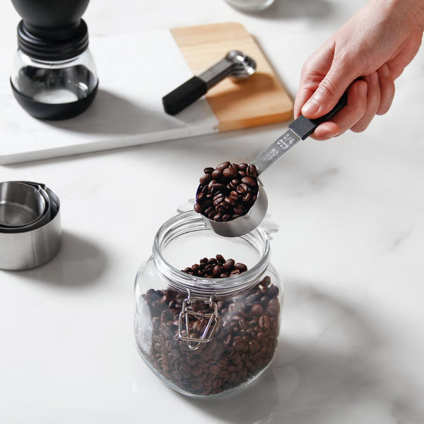 Magnetic Measuring Cups and Spoons Set, Stainless Steel Kitchen Tools with Ergonomic Handles, Stackable Design & Dishwasher Safe for Baking, Cooking, Coffee, Spices & Protein Powder