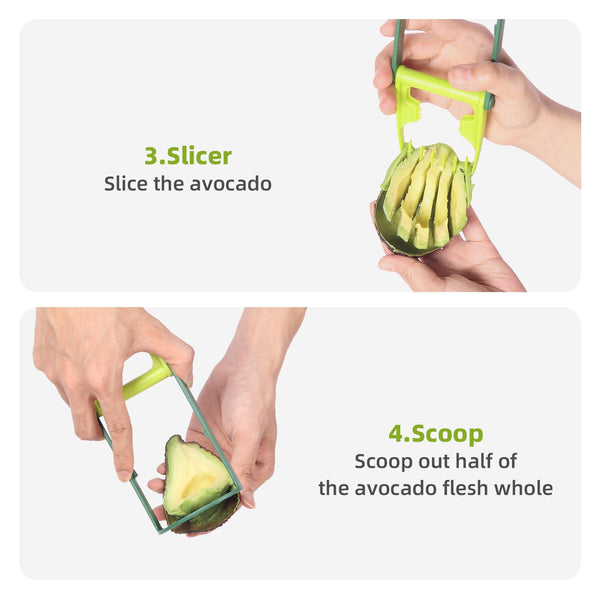All-in-1 Avocado Slicer Cutter Tool – Avocado Pitter, Slicer, Peeler & Masher – Food-Grade Plastic, Safe & Easy to Use, Dishwasher Safe