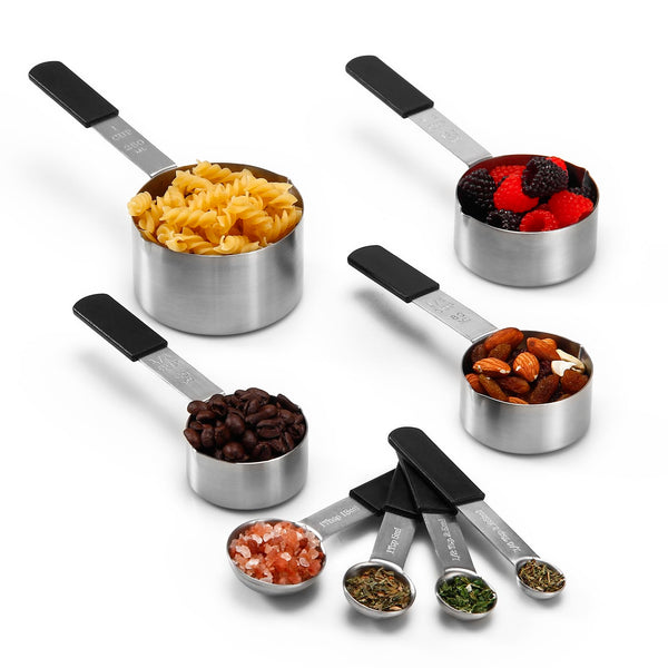 Magnetic Stackable Stainless Steel Measuring cups and spoons set,4 Magnetic measuring cups,4 magnetic measuring spoons